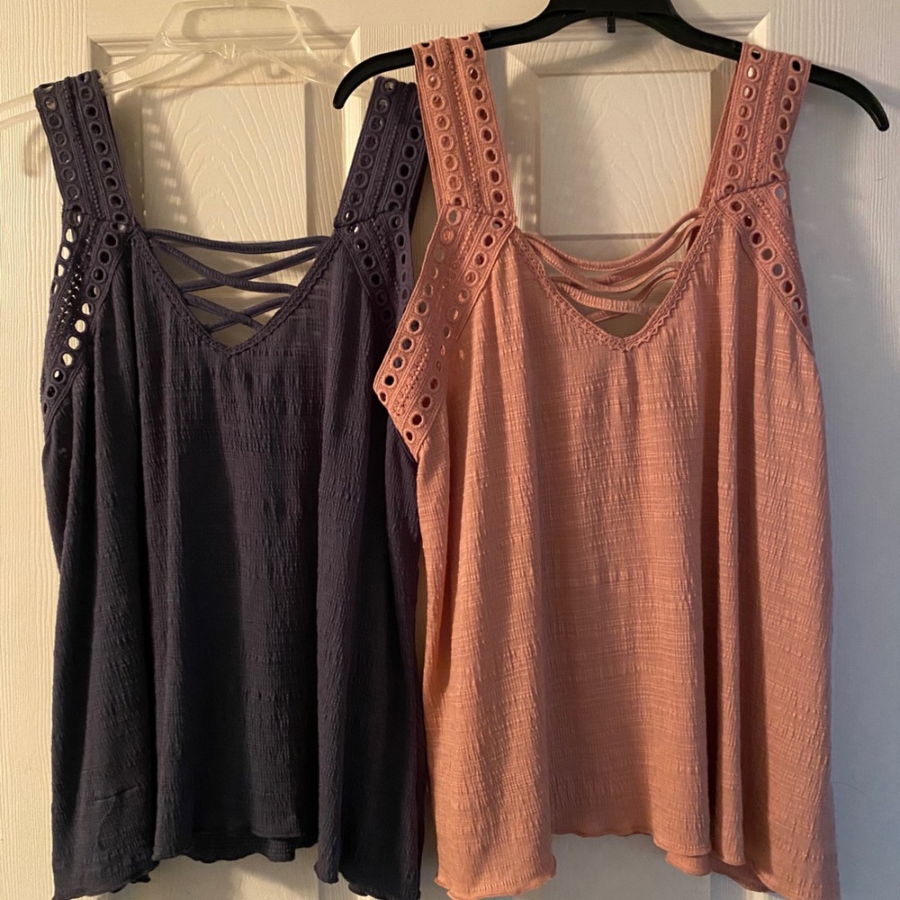 Maurices pleated tank tops
